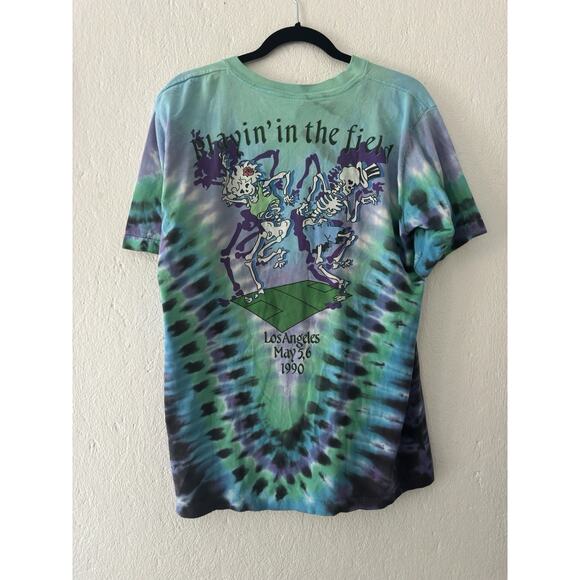 Vintage Grateful Dead T-Shirt 1990 Velodrome Tie Dye Sz L Liquid Blue USA Made - Picture 8 of 14